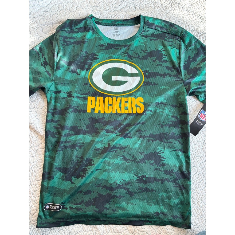 NFL Team Apparel Green Bay Packers Youth XL 18/20 Digital Camo Performance Shirt